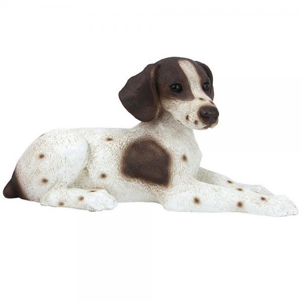 Brown & White Pointer Puppy Statue plus freight