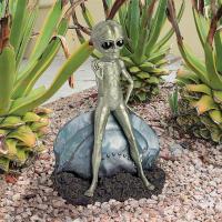 Roswell The Alien With Spacecraft Statue plus freight-DTDB383016