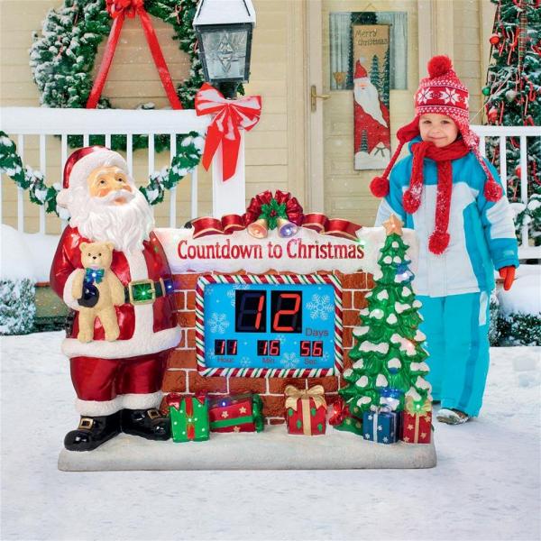 Santas Countdown To Christmas Clock Statue plus freight