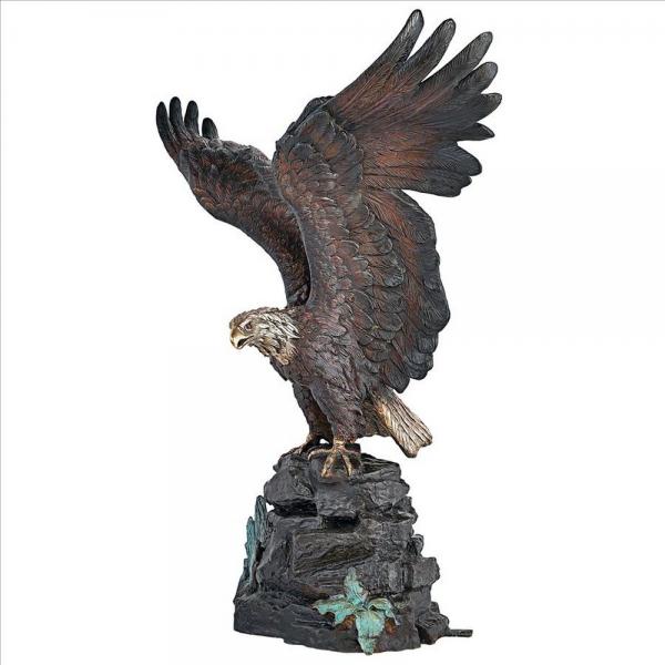 Strength & Patriotism Bald Eagle Bronze Statue plus freight