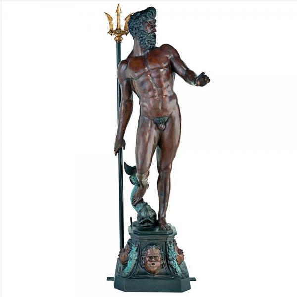 Poseidon God of The Sea Piped Bronze Statue plus freight