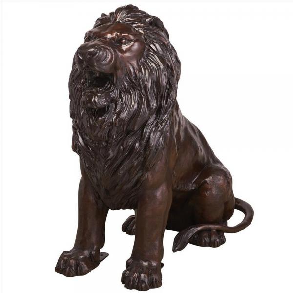 Right Sentinel Sitting Lion Bronze Statue plus freight