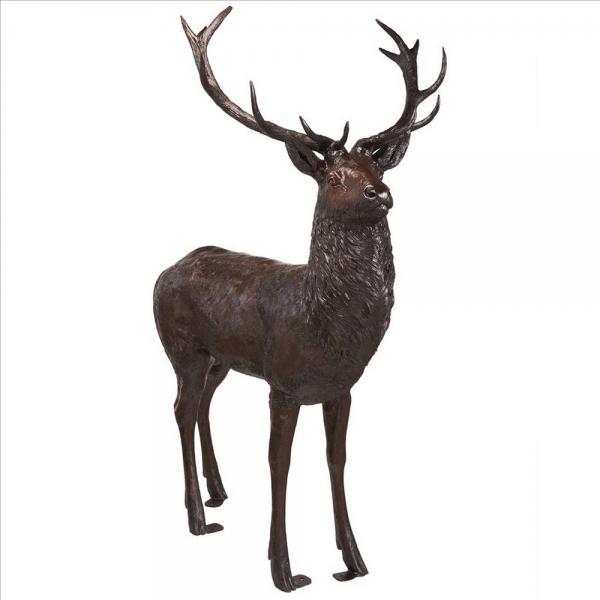 Medium Standing Buck Bronze Statue plus freight