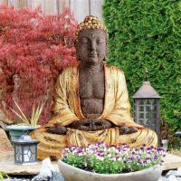 Earth Witness  Large Golden Buddha Statue plus freight-DTDS193293