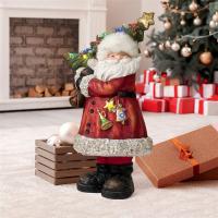 Santa With A Sparkling Tree Illuminated Statue plus freight-DTDS19739