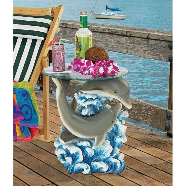 Dolphin Cove Glass Topped Table plus freight