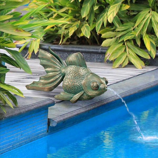 Butterfly Koi Piped Statue plus freight