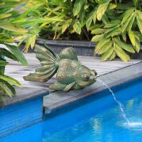 Butterfly Koi Piped Statue plus freight-DTEU533068