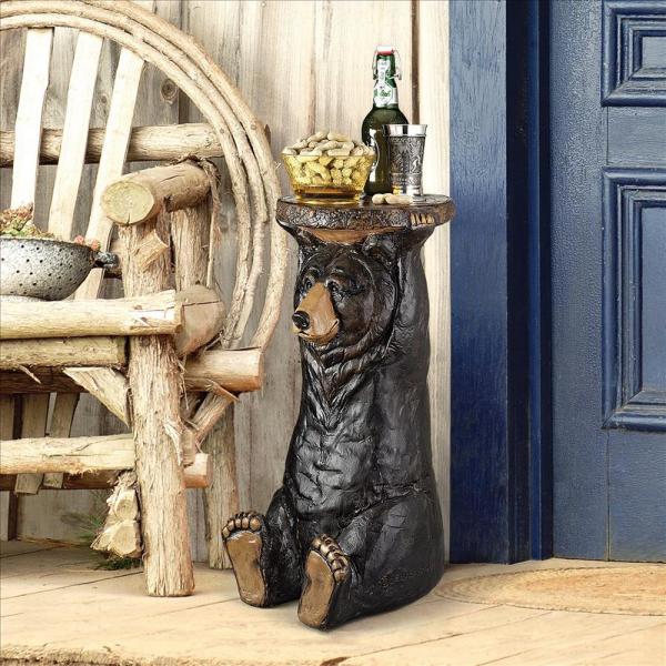 Black Forest Bear Pedestal Table plus freight