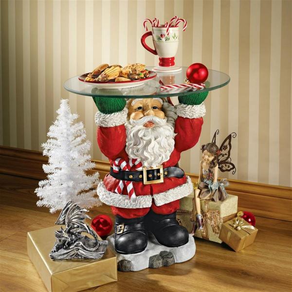 Santa Claus Holiday Glass Topped Table plus freight