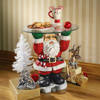 Santa Claus Holiday Glass Topped Table plus freight-DTEU9285