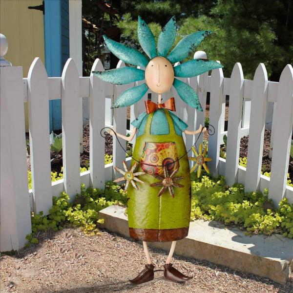 Boy Flower Child Metal Garden Statue plus freight