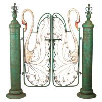 Swan Serenade Metal Garden Gate plus freight-DTFU76162