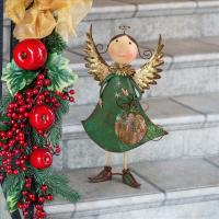 Blanche Holiday Helper Metal Angel Statue plus freight-DTFU78829