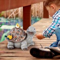 Pebble Turtle With Birds Statue plus freight-DTHT704931