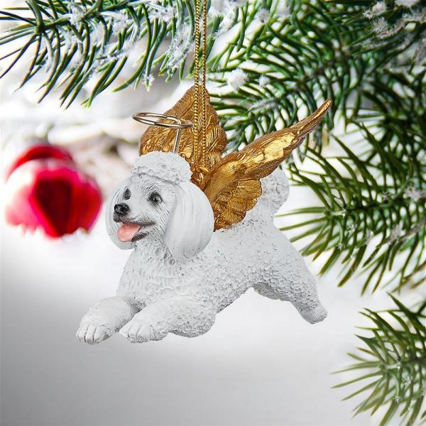 Angel White Poodle Ornament plus freight