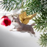 Angel Cat Ornament-Grey Tabby plus freight-DTJH170740
