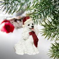 White Poodle Ornament plus freight-DTJH576314