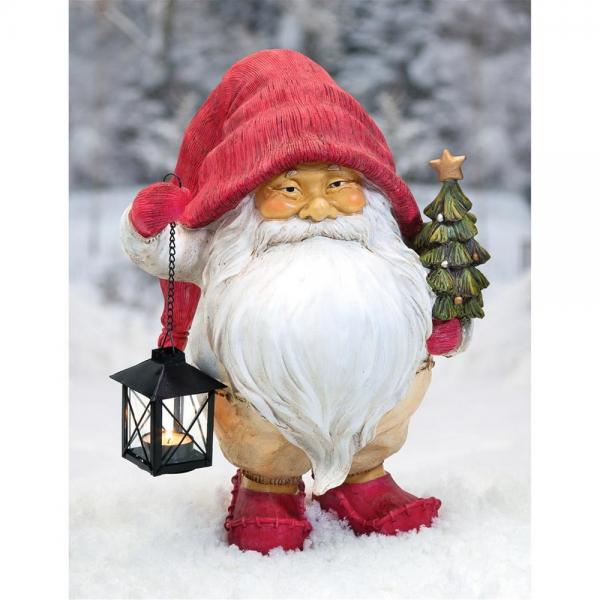 Whitey The Christmas Gnome With Lantern plus freight