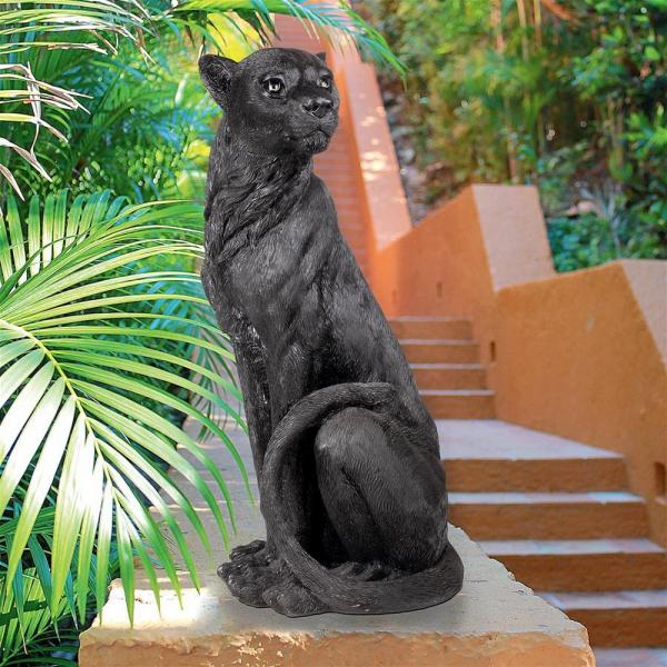 Pensive Panther Black Jaguar Statue plus freight