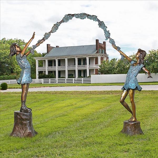 Flower Arbor Kids Bronze Garden Statue plus freight