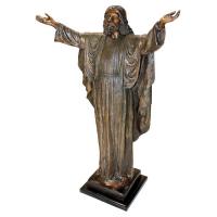 Jesus Christ Arms Raised Bronze Statue plus freight-DTKW29505