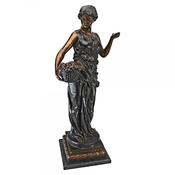 Maiden With Flower Basket Bronze Statue plus freight