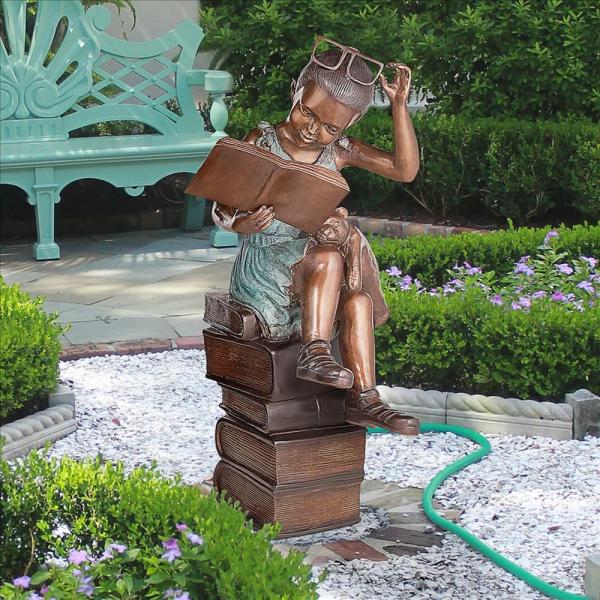 Book Loving Betty Reading Girl Bronze Statue plus freight