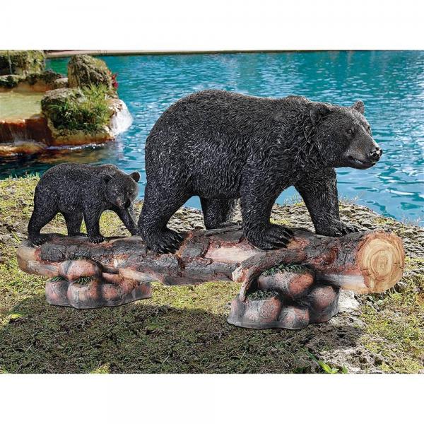 Mother Black Bear And Cub Statue plus freight