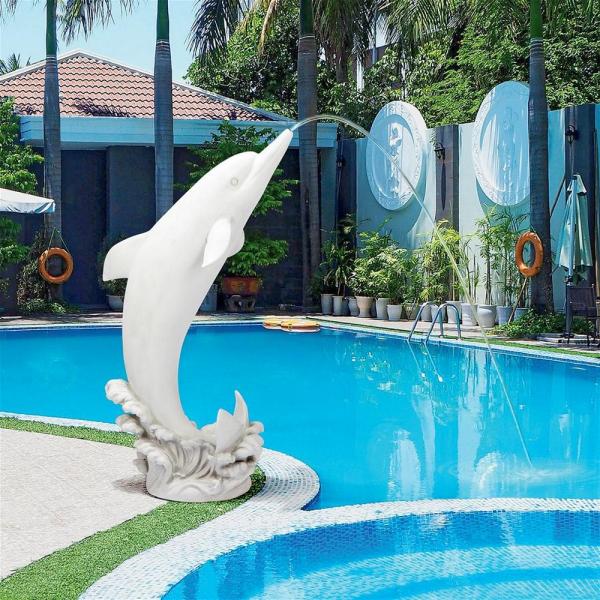 Large Tropical Tale Dolphin Piped Statue plus freight