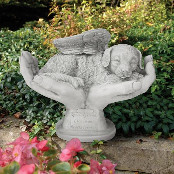 Dog In Gods Hands Pet Memorial Statue plus freight