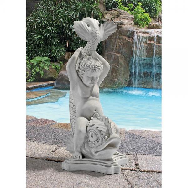 Boy On Dolphin Classical Garden Statue plus freight