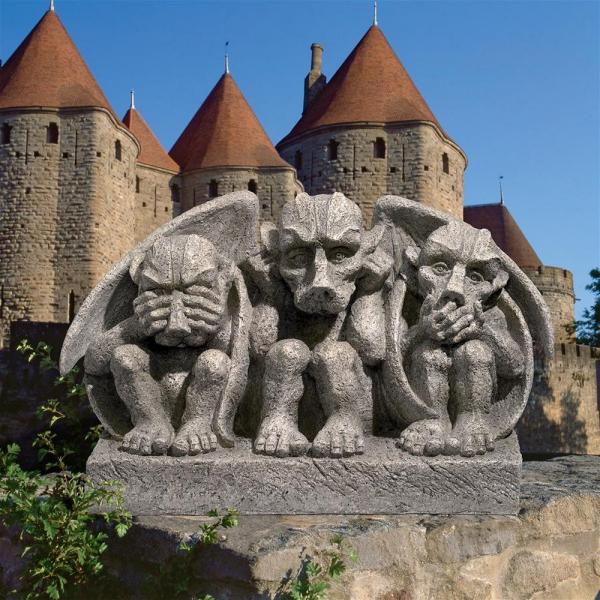 Hear See Speak No Evil Gargoyle Statue plus freight