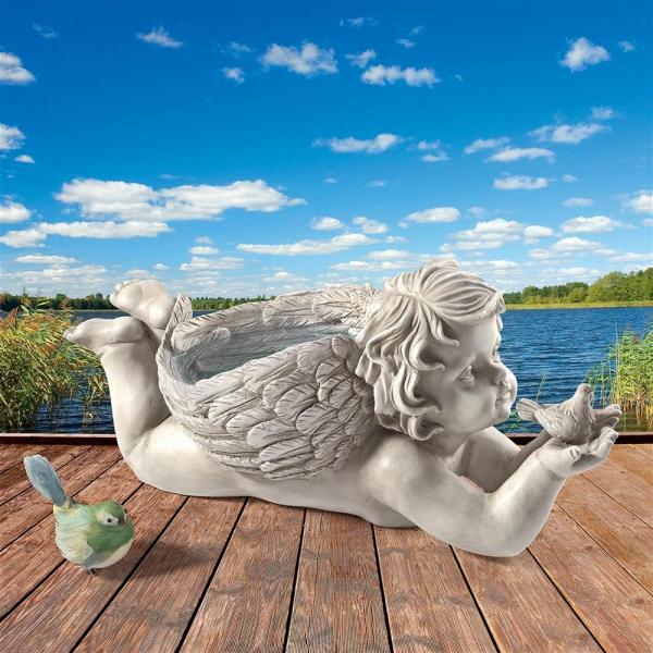 Gods Messenger Cherub With Bird Statue plus freight