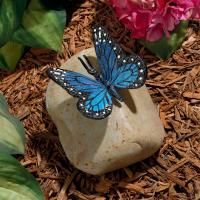 Papilio Ulysses Butterfly On Rock Statue plus freight-DTMP7482