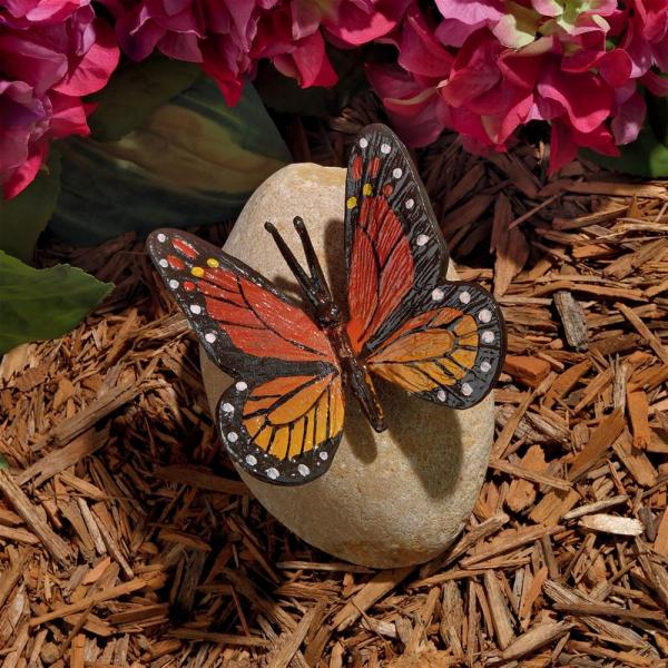 Viceroy Monarch Butterfly On Rock Statue plus freight