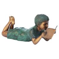 Bookworm Boy Reader Bronze Statue plus freight-DTMP96327