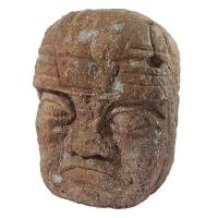 Grande Megalithic Olmec Head Statue plus freight-DTNE100082