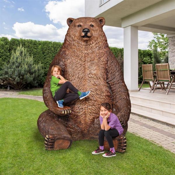 Sitting Pretty Brown Bear Statue plus freight