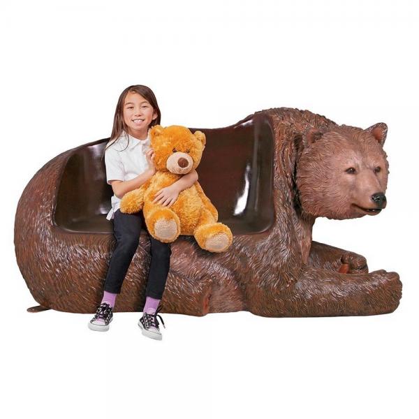 Brown Grizzly Bear Bench plus freight