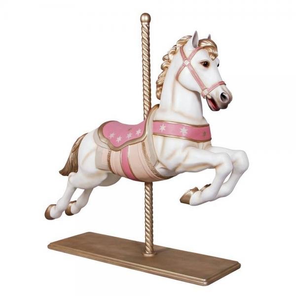 Carousel Horse White & Pink plus freight