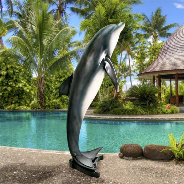 Large Leaping Sea Dolphin Statue plus freight