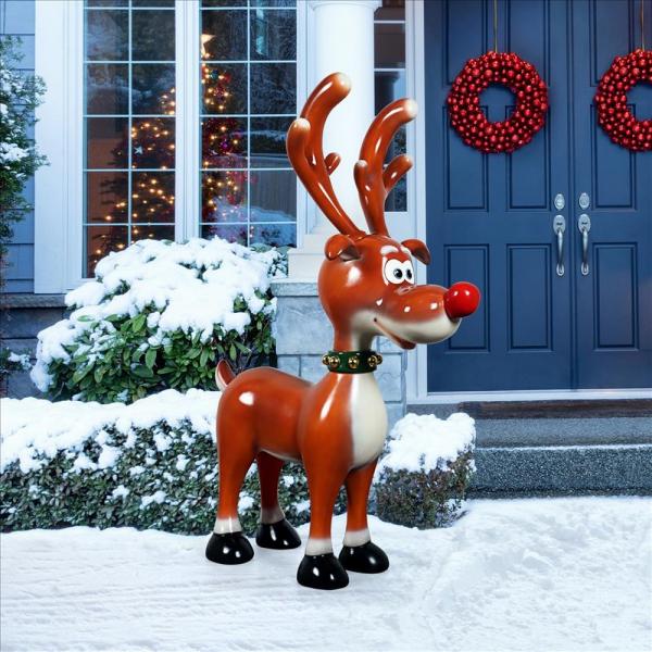 Jolly Holly 5' Tall Red-Nosed Reindeer plus freight