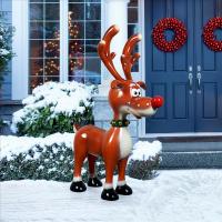 Jolly Holly 5' Tall Red-Nosed Reindeer plus freight-DTNE210067