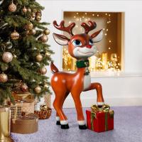 Belle Red-Nosed Reindeer With Gift Statue plus freight-DTNE210107