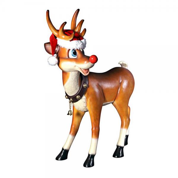 Large Standing Red Nosed Reindeer Statue plus freight