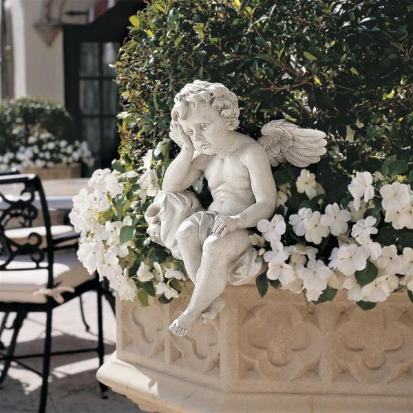 Mourning Mortality Cherub Sitter Statue plus freight