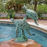 Sea Turtles Bronze Garden Statue plus freight-DTPK2219