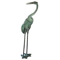 Colossal Curved Neck Crane Bronze Statue plus freight-DTPK7451