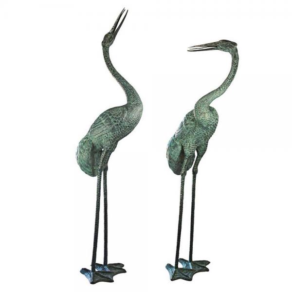 Colossal Cranes Bronze Statue Set plus freight